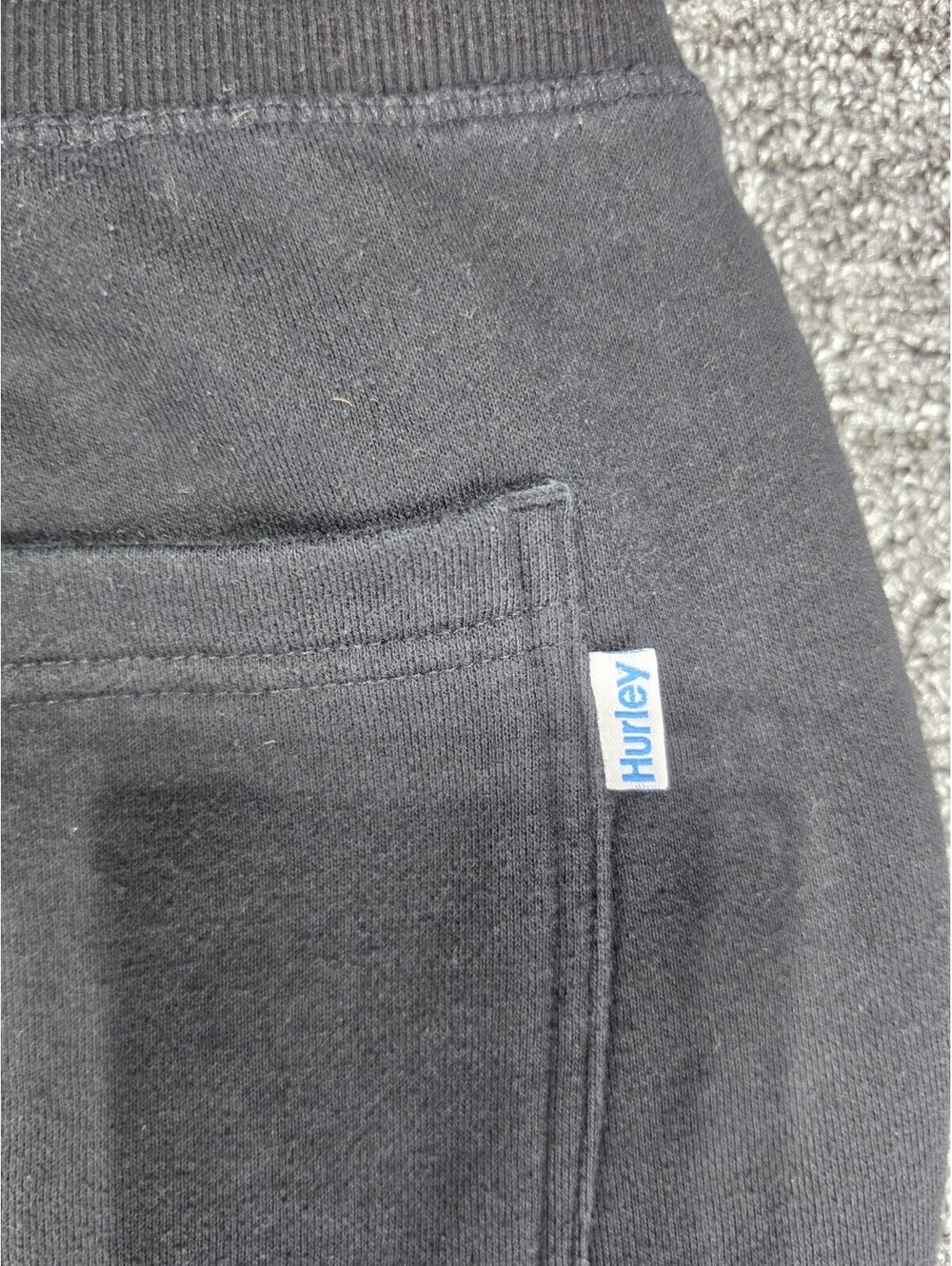 Hurley Men's Black Jogger Pants Size M Drawstring Tapered Pockets Logo - Picture 11 of 13
